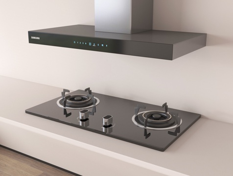 现代油烟机 燃气灶su模型