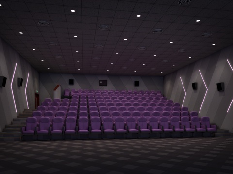  影院放映厅3d模型 
