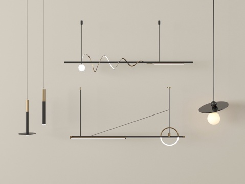 现代吊顶组合 金属su模型