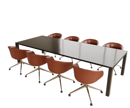 现代会议桌椅 办公椅su模型