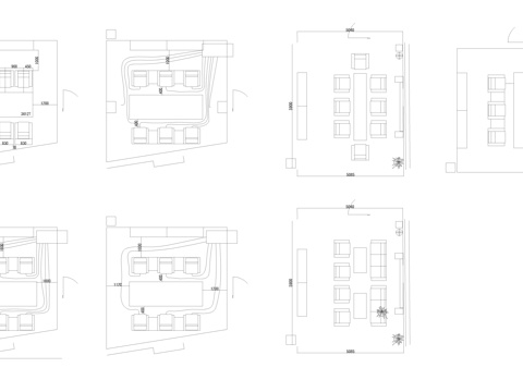 接待室 会议室cad施工图
