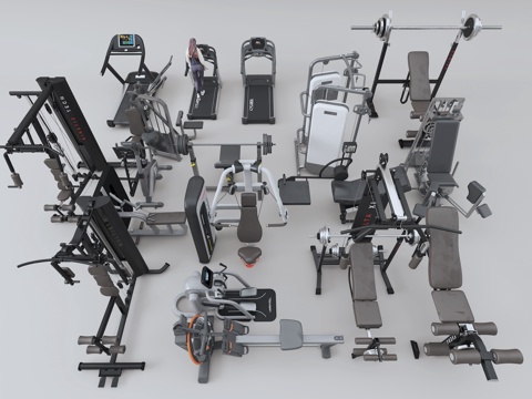  健身器材3d模型 