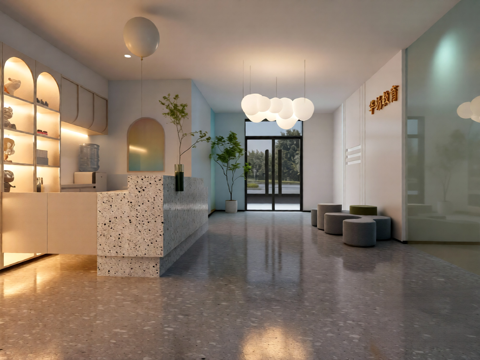  儿童培训机构大厅3d模型 