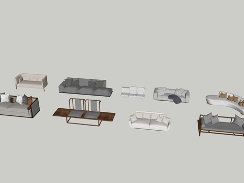 现代网红沙发su模型