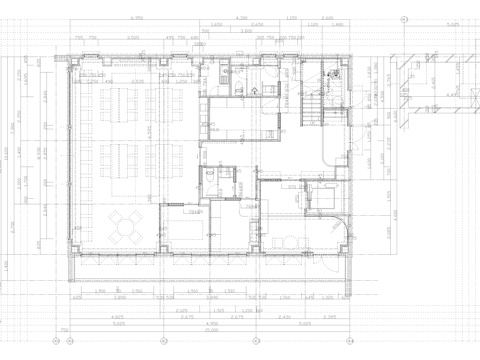 餐厅休息室办公室食堂平面图cad施工图