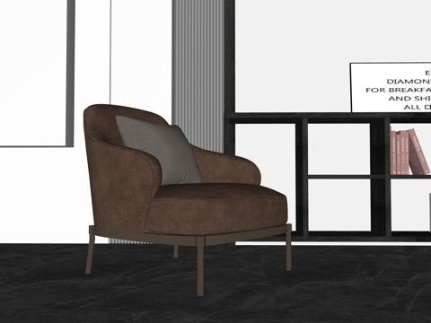 现代单椅沙发su模型