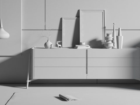  北欧现代 时尚 北欧 边柜 储物柜 装饰柜 玄关3d模型 