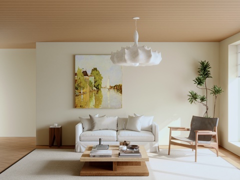  中古风客厅3d模型 