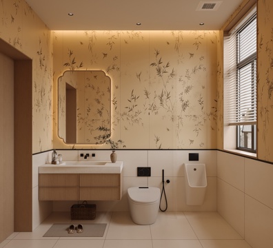  新中式卫生间3d模型 