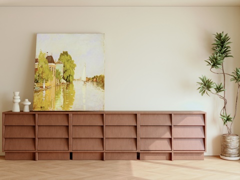  中古风 玄关柜 边柜 餐边柜3d模型 