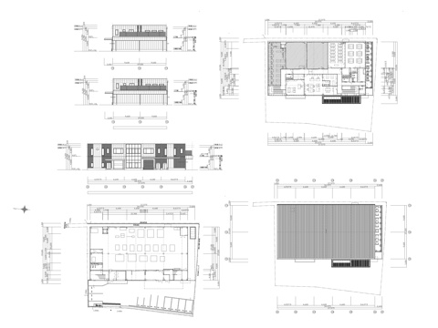 工厂办公楼建筑平立面图纸cad施工图