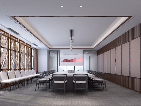  新中式会议室 3D模型3d模型 