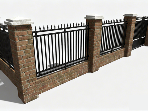  现代外墙 围墙3d模型 
