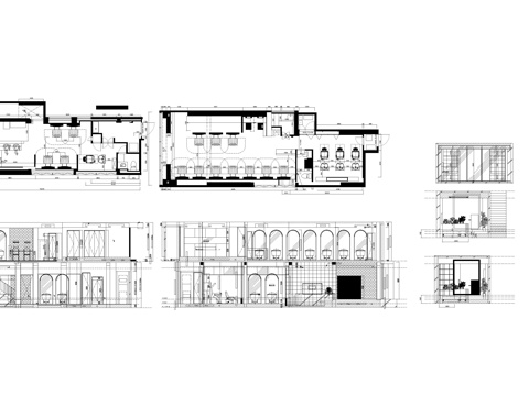 美容院平面立面图纸cad施工图