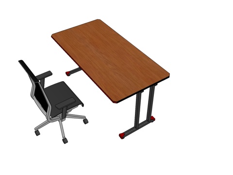 培训桌椅 培训椅 培训桌su模型