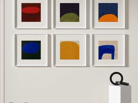  现代，简约，抽象，装饰画3d模型 