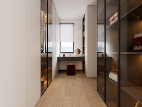  现代衣帽间3d模型 