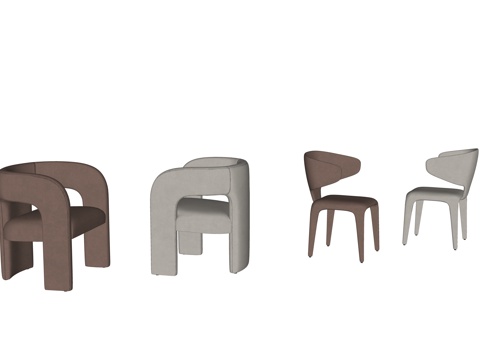 现代单椅沙发su模型