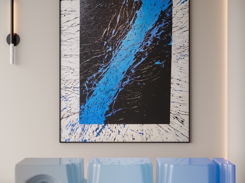 现代极简挂画su模型