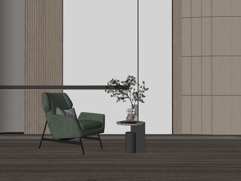 现代单椅沙发su模型