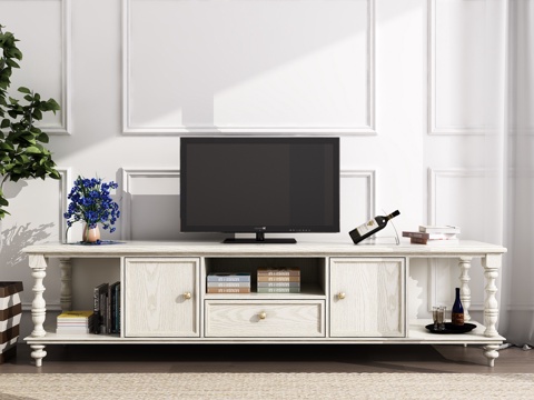  美式电视柜饰品模型3d模型 