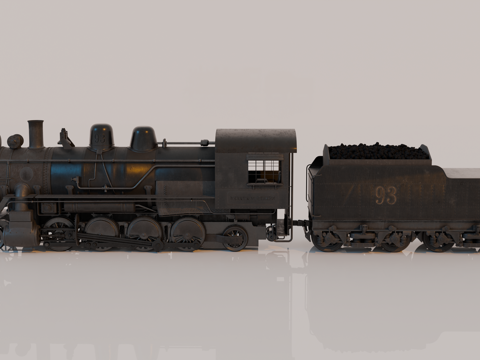 复古火车 火车车厢 煤炭火车 轨道火车 蒸汽火车su模型