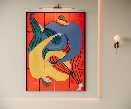 现代中古人物挂画su模型