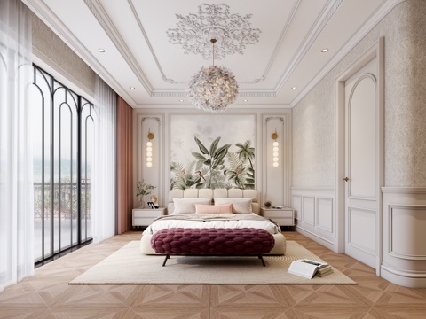  法式儿童房 法式卧室3d模型 