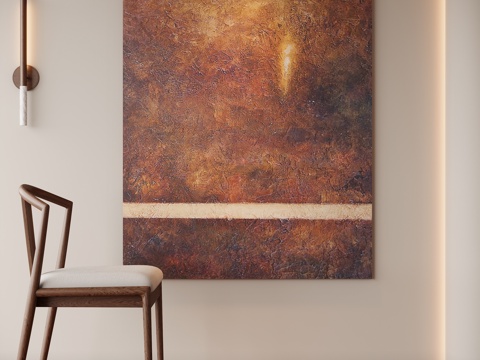 现代中古挂画su模型