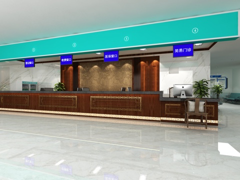  医院门诊收费处3d模型 