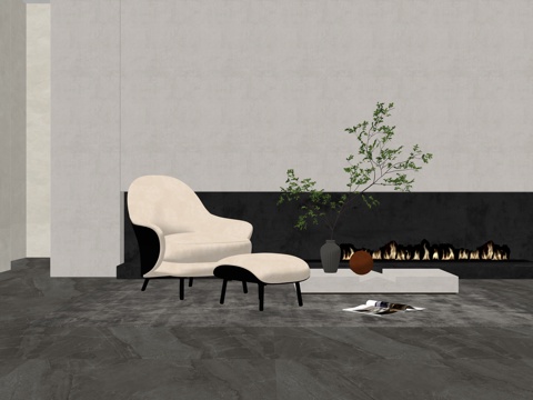 现代单椅沙发su模型