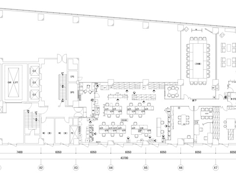 办公楼平面户型图写字楼平面图办公空间cad施工图