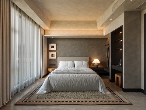  民宿酒店客房3d模型 