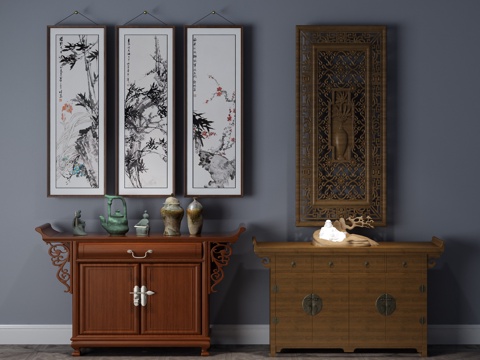  中式餐边柜 边柜3d模型 