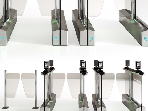 现代大厦安检闸机su模型