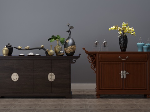  中式餐边柜 边柜3d模型 