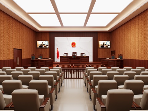  法院审判室3d模型 