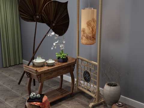  中式餐边柜 边柜3d模型 