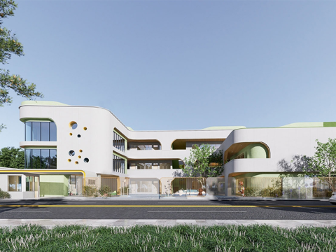 现代学校建筑 幼儿园建筑su模型