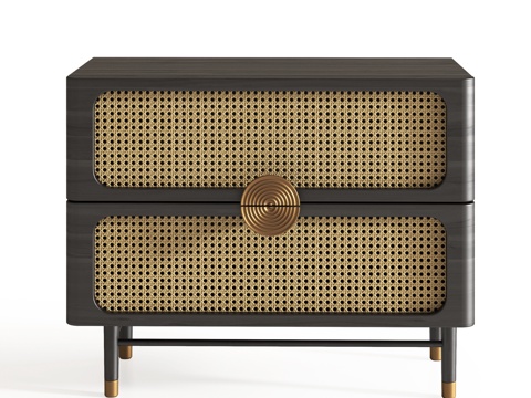 侘寂风床头柜su模型