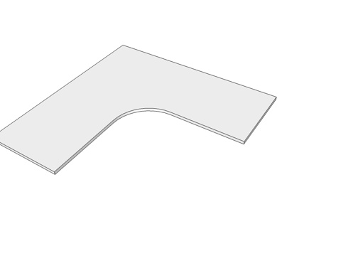 班台脚 桌面板su模型