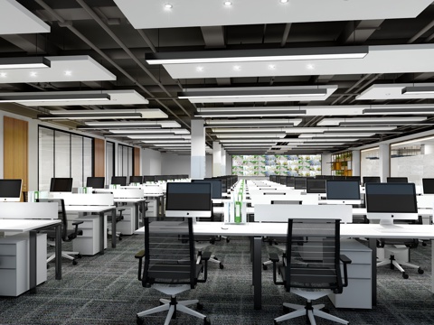  现代办公室 办公区茶水间3d模型 