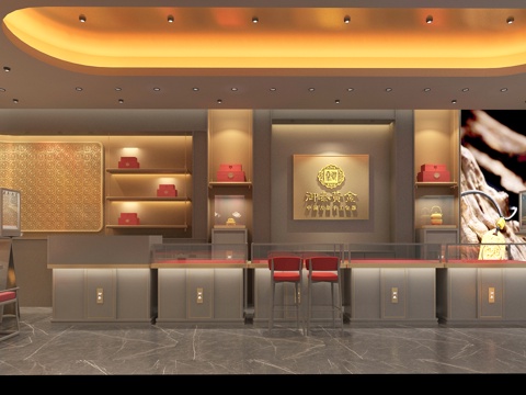  中式珠宝店3d模型 