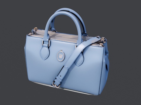 淡蓝色女士手提包su模型