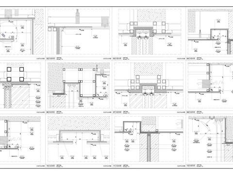 吊顶节点 天花吊顶 通用天花吊顶cad施工图