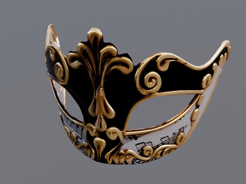 黑金神秘面具su模型