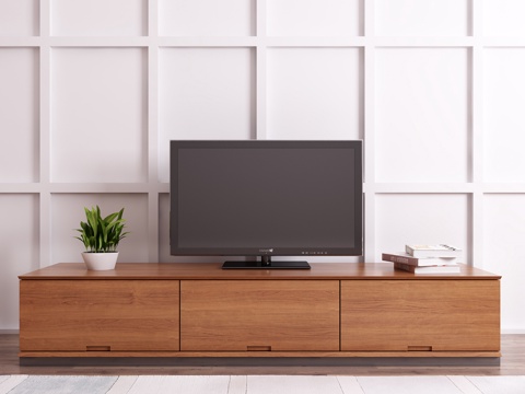  现代电视柜电视饰品模型3d模型 