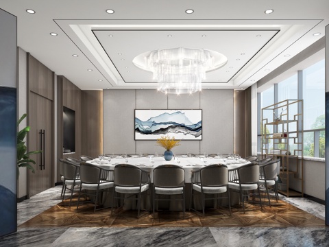  餐厅包间3d模型 