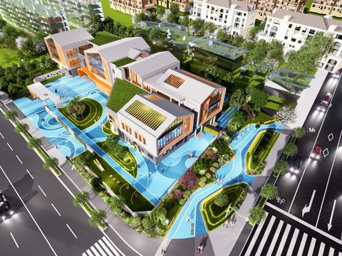 现代幼儿园  幼儿园建筑su模型