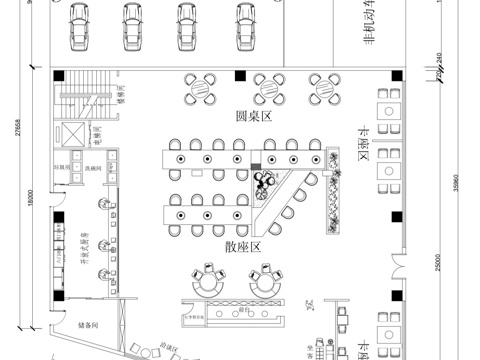 两层酒店平面布局图cad施工图